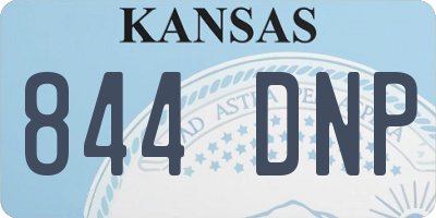 KS license plate 844DNP