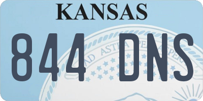 KS license plate 844DNS