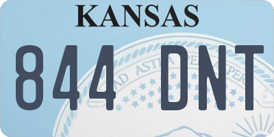 KS license plate 844DNT