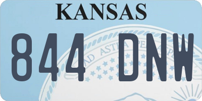 KS license plate 844DNW