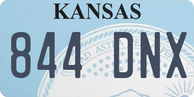 KS license plate 844DNX