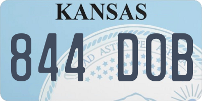 KS license plate 844DOB