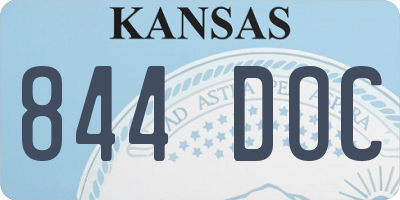 KS license plate 844DOC