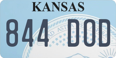 KS license plate 844DOD