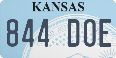 KS license plate 844DOE