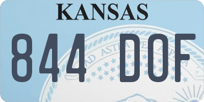 KS license plate 844DOF