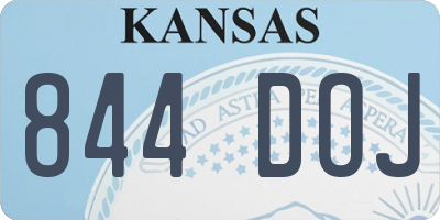 KS license plate 844DOJ