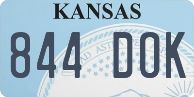 KS license plate 844DOK