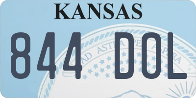 KS license plate 844DOL
