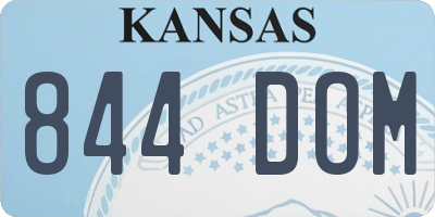 KS license plate 844DOM