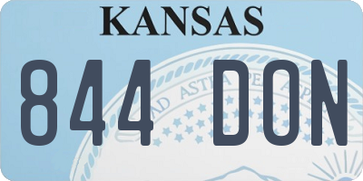 KS license plate 844DON
