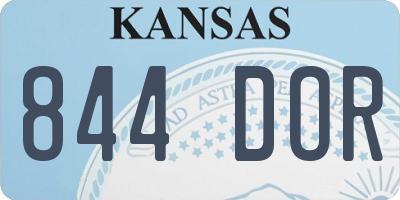 KS license plate 844DOR