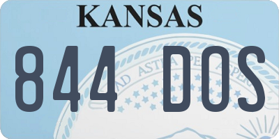 KS license plate 844DOS