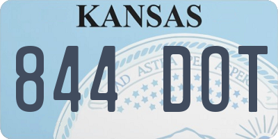 KS license plate 844DOT