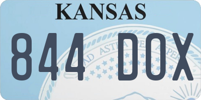 KS license plate 844DOX