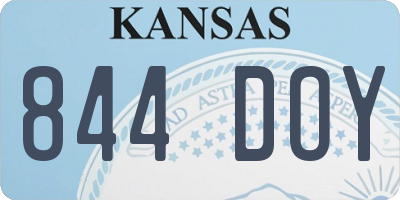 KS license plate 844DOY