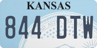 KS license plate 844DTW