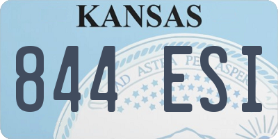 KS license plate 844ESI