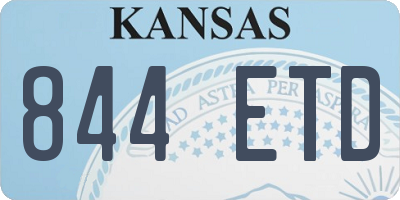 KS license plate 844ETD