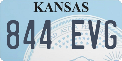 KS license plate 844EVG