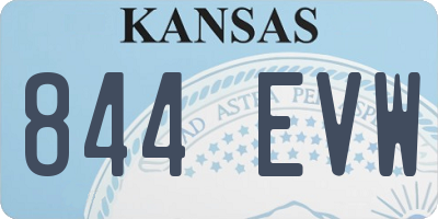 KS license plate 844EVW
