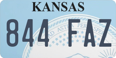 KS license plate 844FAZ