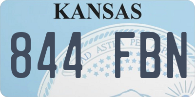 KS license plate 844FBN