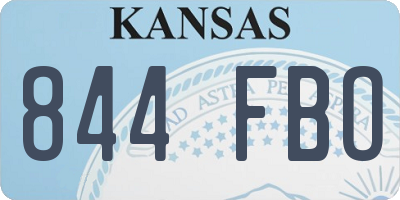 KS license plate 844FBO