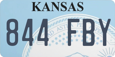 KS license plate 844FBY