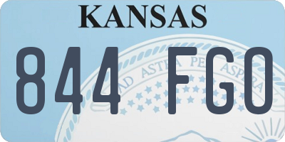 KS license plate 844FGO