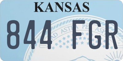 KS license plate 844FGR