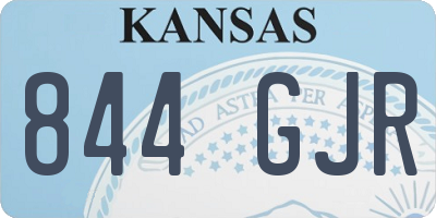 KS license plate 844GJR