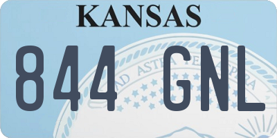 KS license plate 844GNL