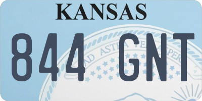 KS license plate 844GNT