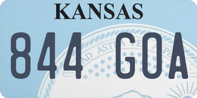 KS license plate 844GOA
