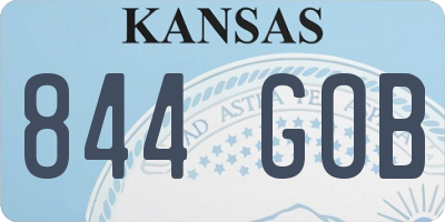 KS license plate 844GOB