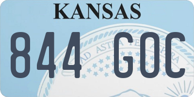 KS license plate 844GOC