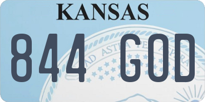 KS license plate 844GOD