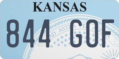 KS license plate 844GOF