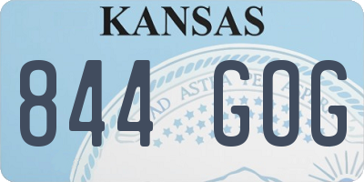 KS license plate 844GOG