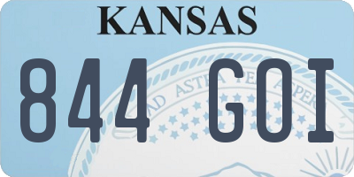KS license plate 844GOI
