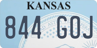 KS license plate 844GOJ