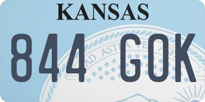 KS license plate 844GOK