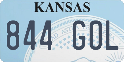 KS license plate 844GOL