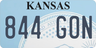 KS license plate 844GON