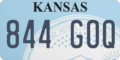 KS license plate 844GOQ