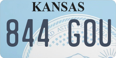 KS license plate 844GOU