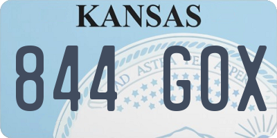 KS license plate 844GOX