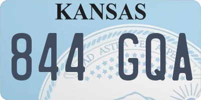 KS license plate 844GQA