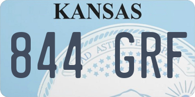 KS license plate 844GRF